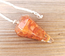 Load image into Gallery viewer, ORGONE CARNELIAN Gemstone Faceted Orgone Pendulum