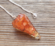 Load image into Gallery viewer, ORGONE CARNELIAN Gemstone Faceted Orgone Pendulum
