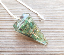 Load image into Gallery viewer, ORGONE JADE Gemstone Faceted Orgone Pendulum