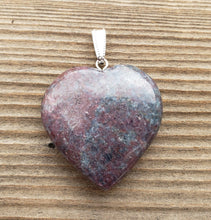 Load image into Gallery viewer, NATURAL RUBY In KYANITE Gemstone Puffy Heart Pendant
