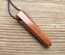 Load image into Gallery viewer, GOLD SANDSTONE Crystal Point Pendant With Adjustable Cord Stone Natural Gemstone