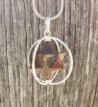 Load image into Gallery viewer, Natural FANCY AGATE  Merkaba Pendant Gemstone Merkaba Spinning Star Pendant