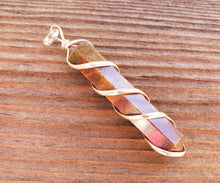 Load image into Gallery viewer, FANCY AGATE Spiral Wire Wrapped Pencil Point Pendant Gemstone