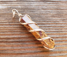 Load image into Gallery viewer, FANCY AGATE Spiral Wire Wrapped Pencil Point Pendant Gemstone