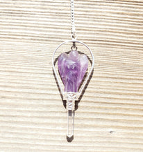 Load image into Gallery viewer, Natural AMETHYST Gemstone Angel Basket Pendulum