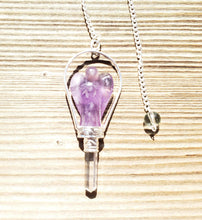Load image into Gallery viewer, Natural AMETHYST Gemstone Angel Basket Pendulum
