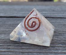 Load image into Gallery viewer, Small (25-30mm) ROSE QUARTZ COIL Orgone Gemstone Pyramid Small Pyramid Orgone