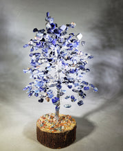 Load image into Gallery viewer, Natural SODALITE STEP Style Gemstone Chip Tree With 300 Stones Crystal Tree Of Life