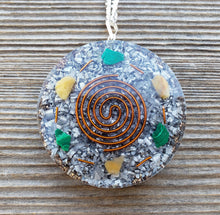 Load image into Gallery viewer, ORGONE MALACHITE And CITRINE Gemstone Round Shaped Pendant Orgone (One)