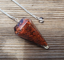 Load image into Gallery viewer, ORGONE RED JASPER Gemstone Faceted Orgone Pendulum