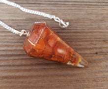 Load image into Gallery viewer, ORGONE CARNELIAN Gemstone Faceted Orgone Pendulum