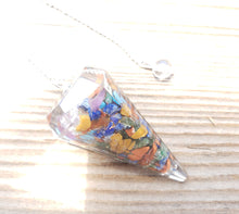 Load image into Gallery viewer, ORGONE 7 CHAKRA MIXED Gemstone Faceted Orgone Pendulum