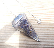 Load image into Gallery viewer, ORGONE IOLITE Gemstone Faceted Orgone Pendulum