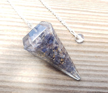 Load image into Gallery viewer, ORGONE IOLITE Gemstone Faceted Orgone Pendulum