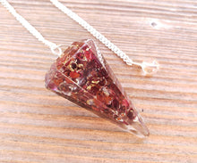 Load image into Gallery viewer, ORGONE GARNET Gemstone Faceted Orgone Pendulum