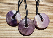Load image into Gallery viewer, AMETHYST Doughnut Pendant With Cord Stone Natural Gemstone