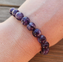 Load image into Gallery viewer, AMETHYST Natural Stone Bead Gemstone Stretchy Bracelet