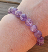 Load image into Gallery viewer, AMETHYST Natural Stone Bead Gemstone Stretchy Bracelet