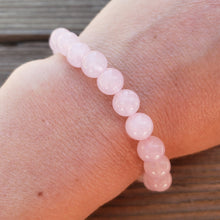 Load image into Gallery viewer, ROSE QUARTZ Natural Stone Bead Gemstone Stretchy  Bracelet