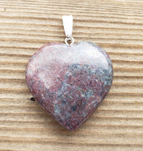 Load image into Gallery viewer, NATURAL RUBY In KYANITE Gemstone Puffy Heart Pendant