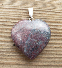 Load image into Gallery viewer, NATURAL RUBY In KYANITE Gemstone Puffy Heart Pendant