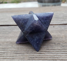 Load image into Gallery viewer, Large (50mm) IOLITE Natural Gemstone Merkaba Star (One)