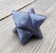 Load image into Gallery viewer, Large (50mm) IOLITE Natural Gemstone Merkaba Star (One)