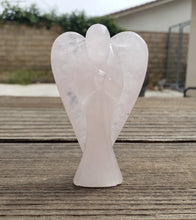 Load image into Gallery viewer, 3" ROSE QUARTZ ANGEL Natural Handcarved Stone Gemstone