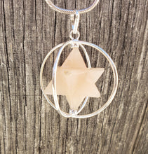 Load image into Gallery viewer, Natural ROSE QUARTZ  Merkaba Pendant Gemstone Merkaba Spinning Star Pendant