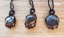 Load image into Gallery viewer, ONYX Netted (Macrame) Tumbled Stone Necklace Pendant Stone Natural Gemstone