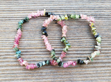 Load image into Gallery viewer, MULTI-TOURMALINE (STYLE 2) Natural Stone Gemstone Stretchy Chip Bracelet