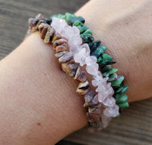 Load image into Gallery viewer, LOVE Natural Stone Gemstone Stretchy Chip Bracelet Set