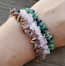 Load image into Gallery viewer, LOVE Natural Stone Gemstone Stretchy Chip Bracelet Set