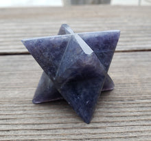 Load image into Gallery viewer, Large (50mm) IOLITE Natural Gemstone Merkaba Star (One)