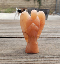 Load image into Gallery viewer, 3" PEACH AVENTURINE ANGEL Natural Handcarved Stone Gemstone