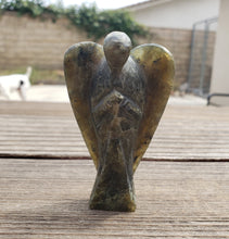 Load image into Gallery viewer, 3" LABRADORITE ANGEL Natural Handcarved Stone Gemstone