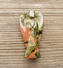 Load image into Gallery viewer, 2" UNAKITE ANGEL Natural Handcarved Stone Gemstone