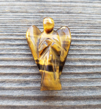 Load image into Gallery viewer, 1" TIGER EYE ANGEL Natural Handcarved Stone Gemstone