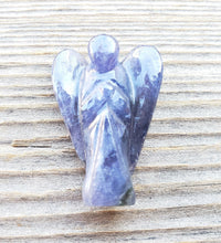 Load image into Gallery viewer, 1" IOLITE ANGEL Natural Handcarved Stone Gemstone