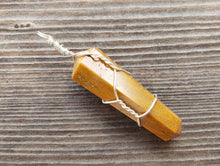 Load image into Gallery viewer, YELLOW JASPER Wire Wrapped Double Point Pendant Stone Natural Gemstone