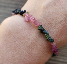 Load image into Gallery viewer, MULTI-TOURMALINE (STYLE 2) Natural Stone Gemstone Stretchy Chip Bracelet
