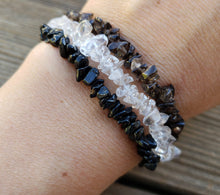 Load image into Gallery viewer, BANISH BAD ENERGY Natural Stone Gemstone Stretchy Chip Bracelet Set