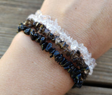 Load image into Gallery viewer, BANISH BAD ENERGY Natural Stone Gemstone Stretchy Chip Bracelet Set