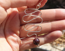 Load image into Gallery viewer, WIRE WRAPPED EARRINGS Garnet in Silver Handmade