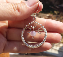 Load image into Gallery viewer, WIRE WRAPPED EARRINGS Amethyst in Silver Handmade