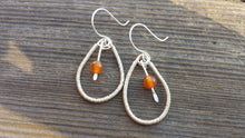 Load image into Gallery viewer, WIRE WRAPPED EARRINGS Carnelian in Silver Handmade