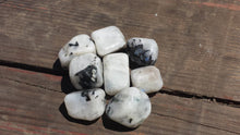 Load image into Gallery viewer, THREE (3) RAINBOW MOONSTONE Tumbled Stones Medium/Large Natural Tumble Stones
