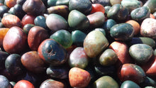 Load image into Gallery viewer, THREE (3) BLOODSTONE TUMBLED Stones Medium/Large Natural Tumble Stones