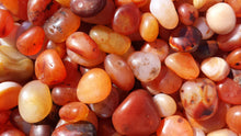 Load image into Gallery viewer, THREE (3) CARNELIAN TUMBLED Stones One Medium/Large Natural Tumble Stones