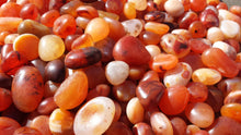 Load image into Gallery viewer, THREE (3) CARNELIAN TUMBLED Stones One Medium/Large Natural Tumble Stones